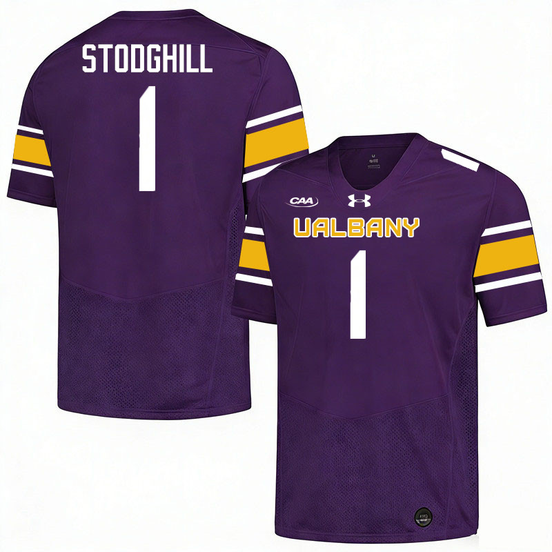 UAlbany Great Danes #1 Cam Stodghill College Football Jerseys,Uniforms-Purple